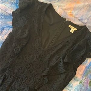 Black Lace V-Neck Dress